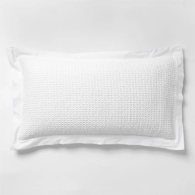 Organic Cotton Waffle Crisp White King Bed Pillow Sham