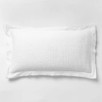 Organic Cotton Waffle Crisp White King Bed Pillow Sham