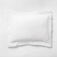 Organic Cotton Waffle Crisp White King Bed Pillow Sham