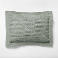 Organic Cotton Waffle Shadow Sage Green King Bed Pillow Sham