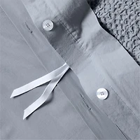 Organic Cotton Waffle Smoke Blue Full/Queen Duvet Cover