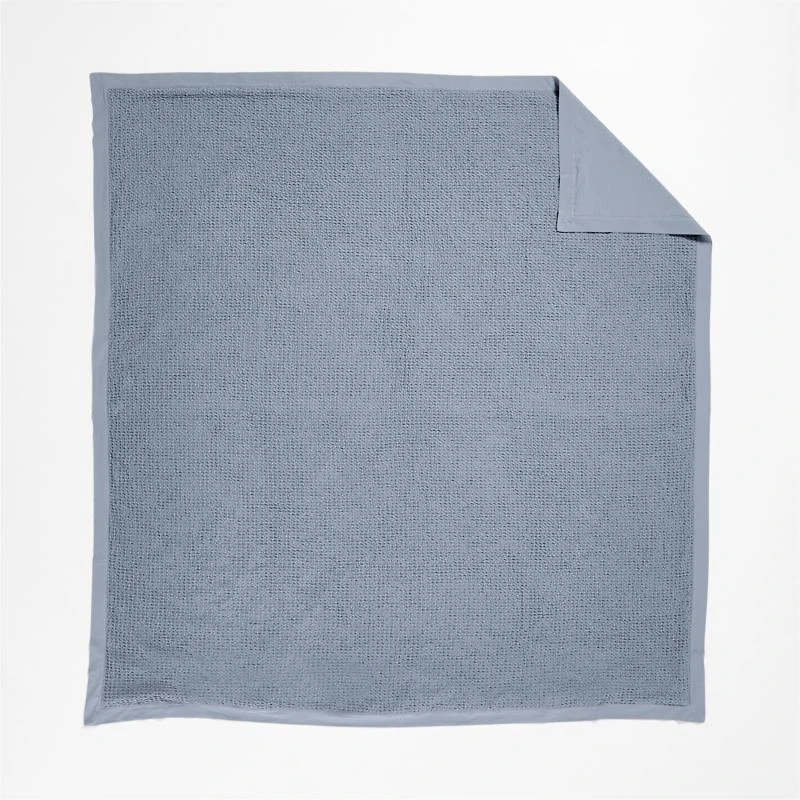 Organic Cotton Waffle Smoke Blue Full/Queen Duvet Cover