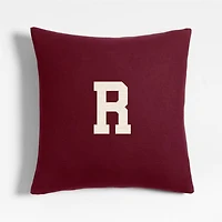 Organic Cotton Monogrammable 20"x20" Cider Burgundy Throw Pillow Cover