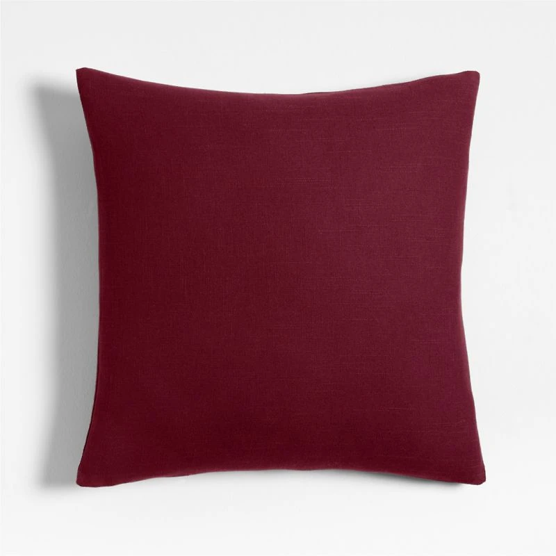 Organic Cotton Monogrammable 20"x20" Cider Burgundy Throw Pillow Cover