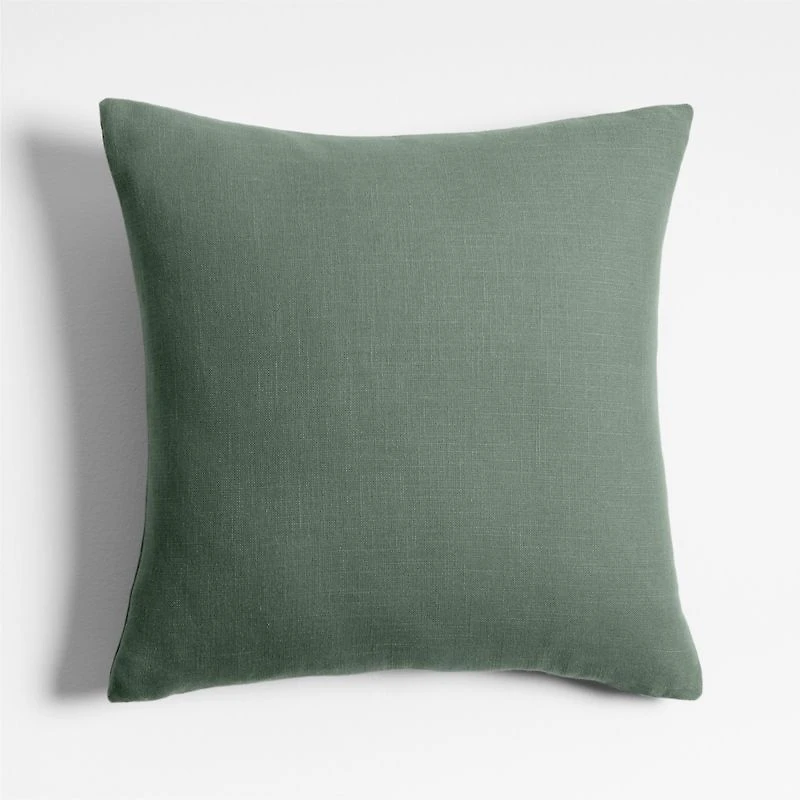 Organic Cotton Monogrammable 20"x20" Vintage Green Throw Pillow Cover