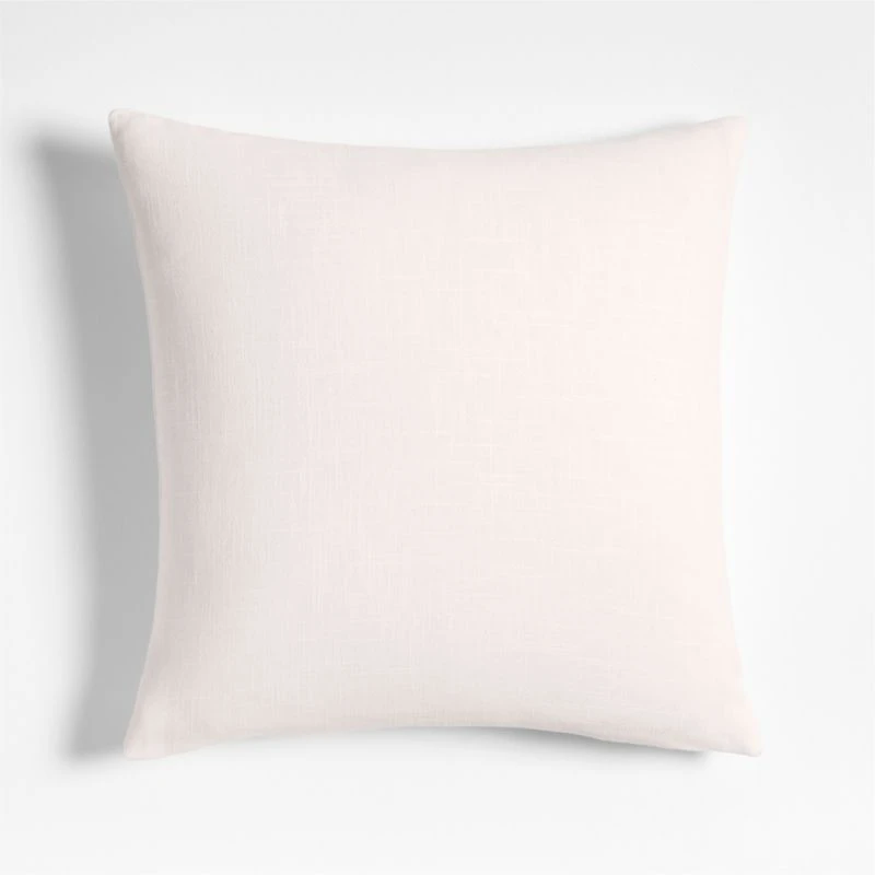 Organic Cotton Monogrammable 20"x20" Pampas Ivory Throw Pillow Cover