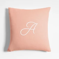 Organic Cotton Monogrammable 20"x20" Elegant Pink Throw Pillow Cover