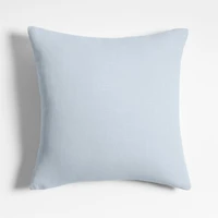 Organic Cotton Monogrammable 20"x20" Sky Blue Throw Pillow Cover
