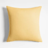 Organic Cotton Monogrammable 20"x20" Lemon Sorbet Yellow Throw Pillow Cover