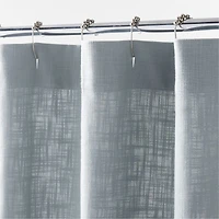 Organic Cotton Mist Blue Merrow Stitch Shower Curtain