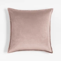 Organic Cotton Velvet 20"x20" Moody Mauve Throw Pillow with Down-Alternative Insert