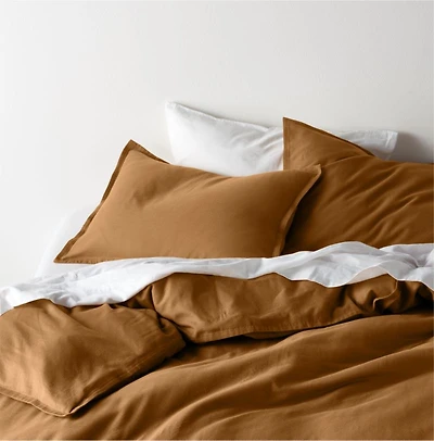 Organic Double Weave Brulee Brown Full/Queen Duvet