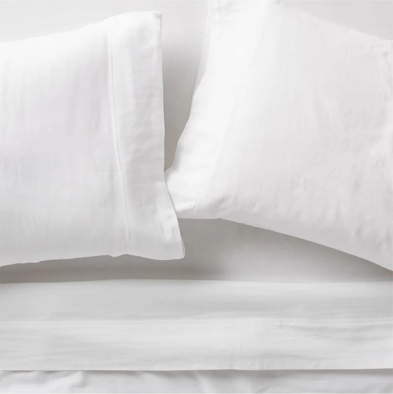 Aire Organic Cotton White Full Bed Sheet Set