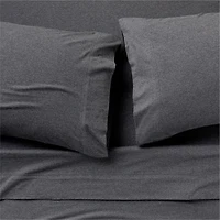 Cozysoft Organic Cotton Jersey Charcoal Grey Queen Bed Sheet Set