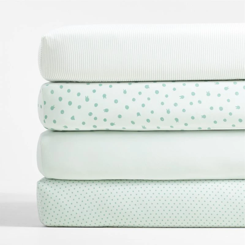 Baby's First Green Star Organic Jersey Baby Crib Fitted Sheet