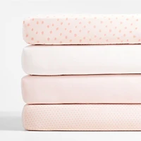 Baby's First Pink Organic Cotton Jersey Baby Crib Fitted Sheet