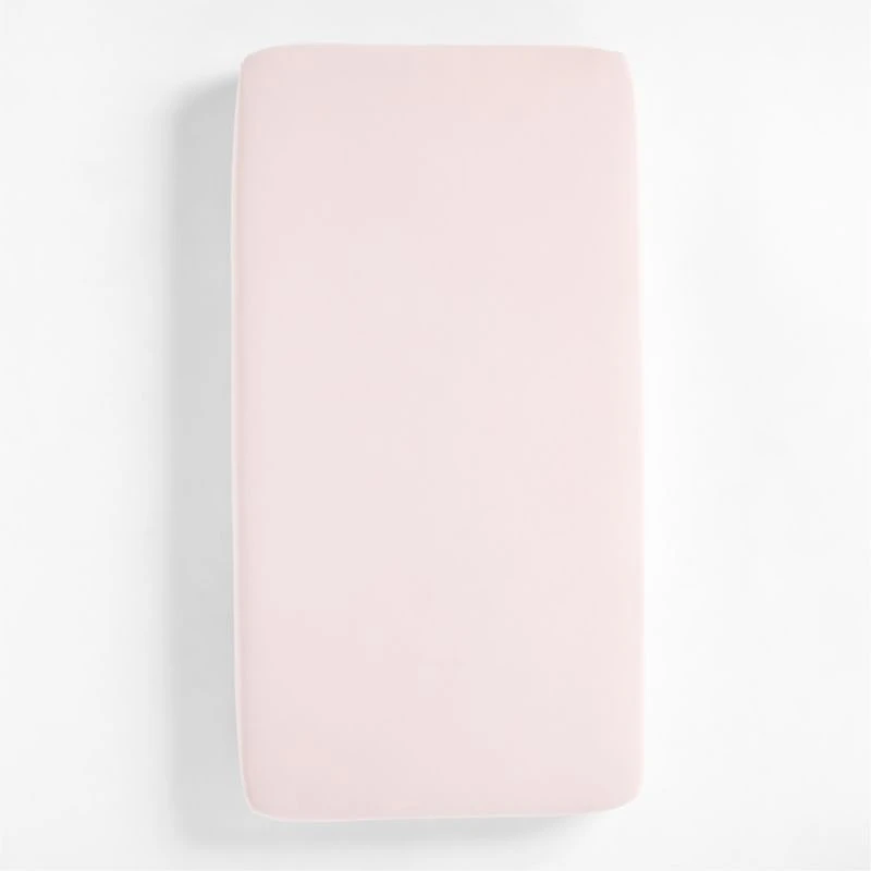 Baby's First Pink Organic Cotton Jersey Baby Crib Fitted Sheet
