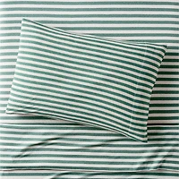Comfy Tee Green Stripe Organic Cotton Jersey Kids Twin Sheet Set