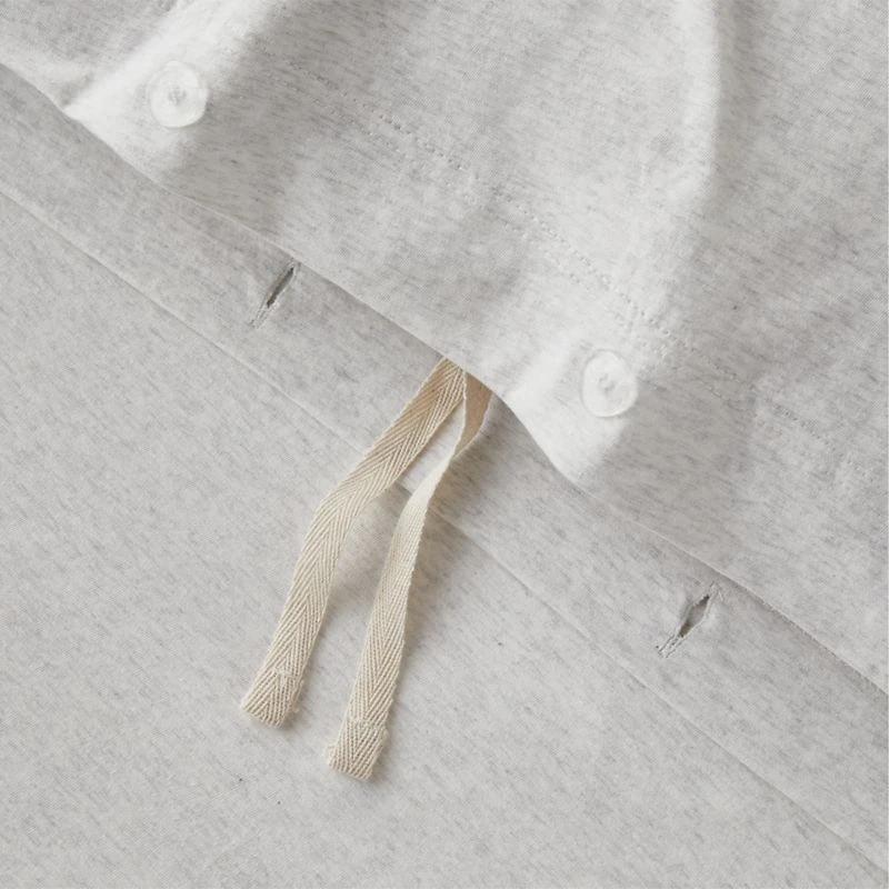 Cozysoft Organic Cotton Jersey Heathered Ivory Twin/Twin XL Duvet Cover
