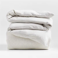 Cozysoft Organic Cotton Jersey Heathered Ivory Twin/Twin XL Duvet Cover