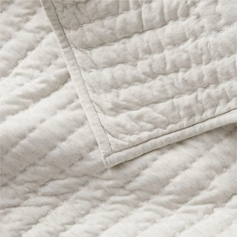 Cozysoft Organic Cotton Jersey Heathered Ivory Full/Queen Quilt