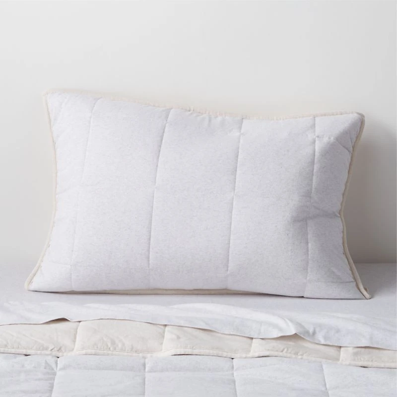 Comfy Tee Light Grey & Beige Organic Cotton Jersey Kids Pillow Sham