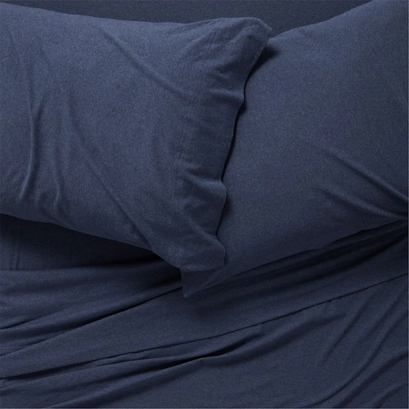 Comfy Tee Navy Blue Organic Cotton Jersey Kids Twin Sheet Set