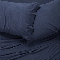 Comfy Tee Navy Blue Organic Cotton Jersey Kids Twin Sheet Set
