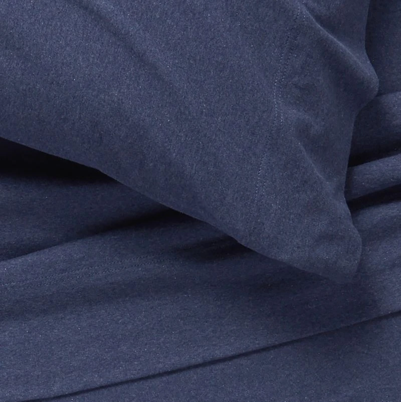 Comfy Tee Navy Blue Organic Cotton Jersey Kids Twin Sheet Set