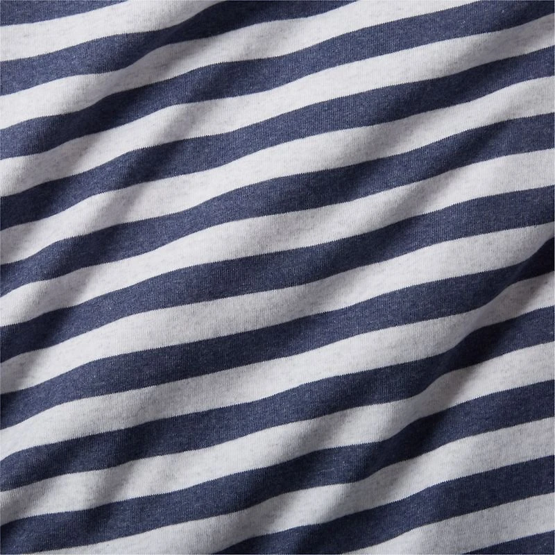 Comfy Tee Navy Blue Stripe Organic Cotton Jersey Kids Twin Duvet Cover