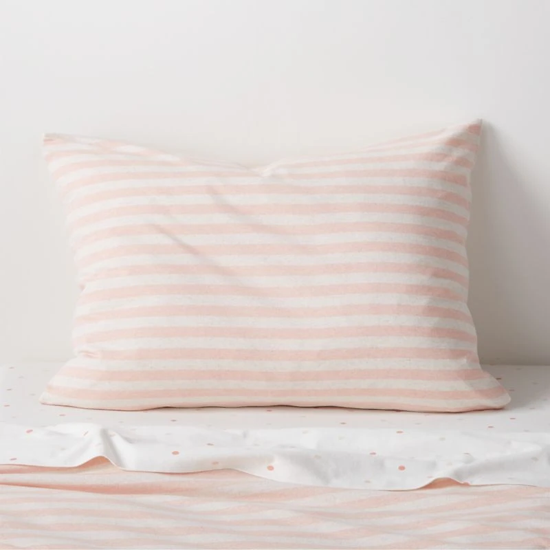 Comfy Tee Pink Stripe Organic Cotton Jersey Kids Pillow Sham