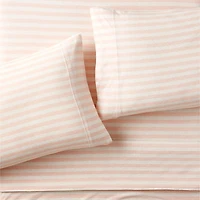 Comfy Tee Pink Stripe Organic Cotton Jersey Kids Twin Sheet Set