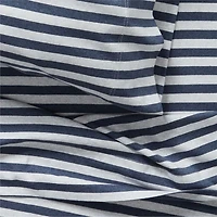 Comfy Tee Navy Blue Stripe Organic Cotton Jersey Kids Twin Sheet Set
