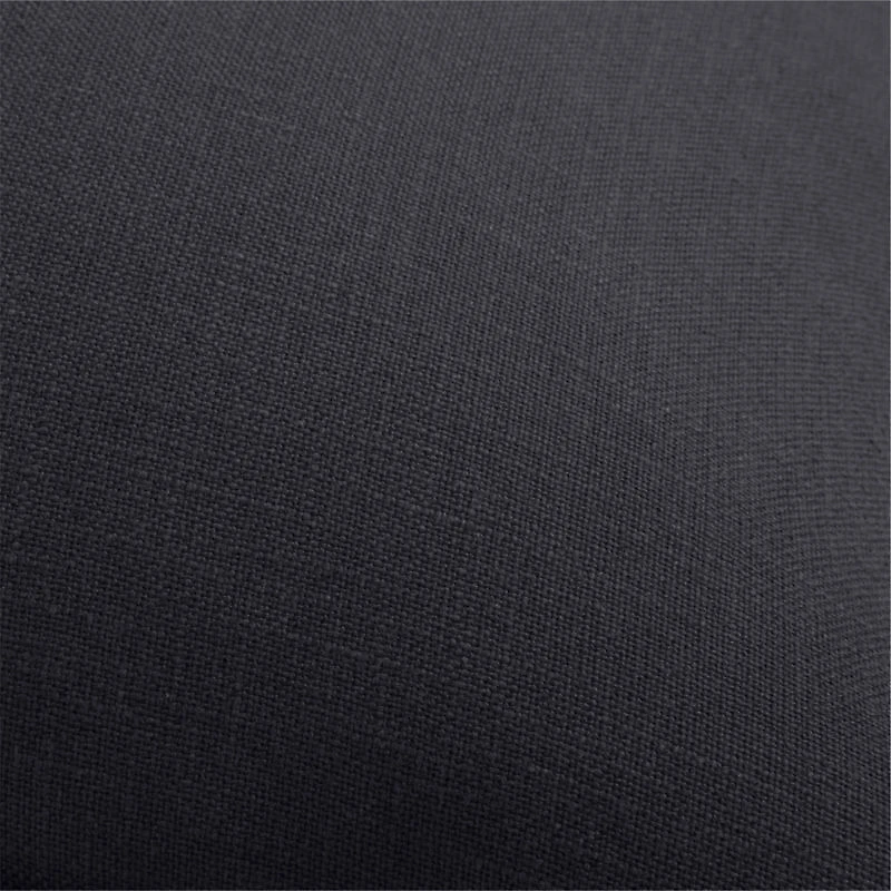 Organic Cotton Merrow Stitch 23"x23" Midnight Navy Throw Pillow with Down-Alternative Insert