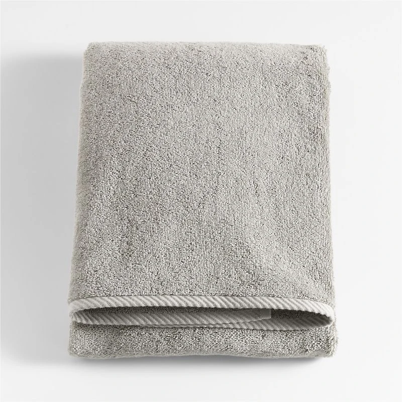 Quick-Dry Ash Grey Organic Cotton Bath Towel