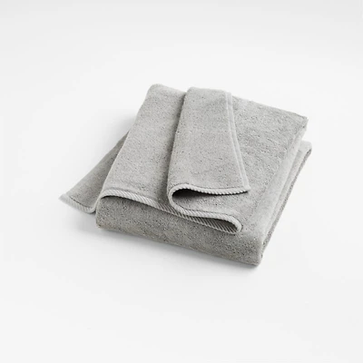 Quick-Dry Ash Grey Organic Cotton Bath Towel