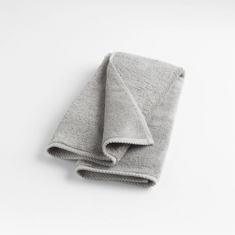 Quick-Dry Ash Grey Organic Cotton Hand Towel