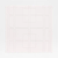 Organic Cotton Sateen Embroidered Bright White and Pewter Grey Shower Curtain