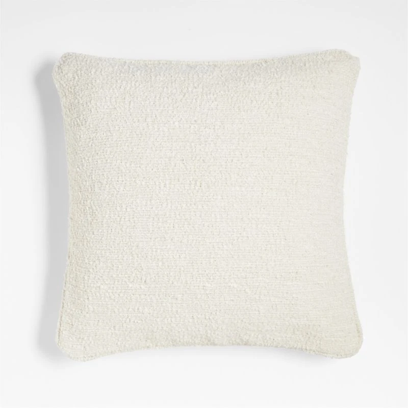 Arctic Ivory Organic Soft Boucle 20"x20" Throw Pillow Cover