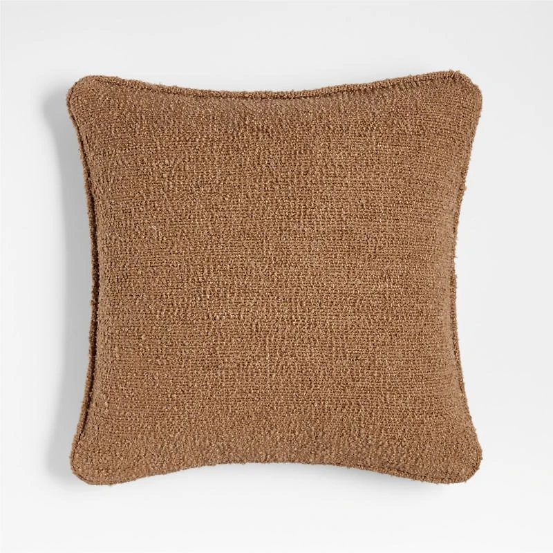 Camel Brown Organic Soft Boucle 20"x20" Throw Pillow Cover