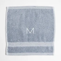 Organic Turkish Cotton Fleck Smoke Blue Washcloth