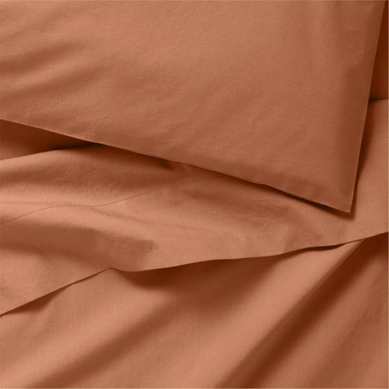 Cozy Cloud Canyon Orange Washed Organic Cotton Toddler Sheet Set