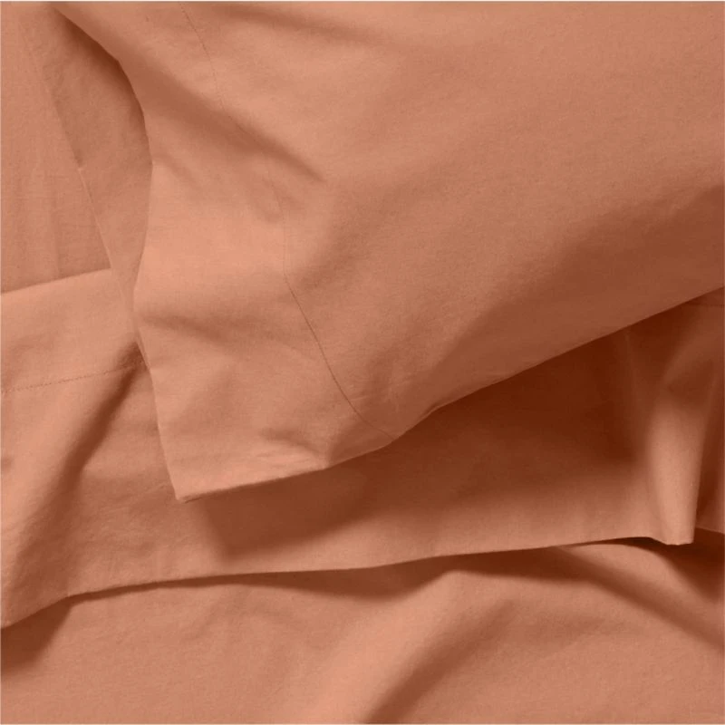 Cozy Cloud Canyon Orange Washed Organic Cotton Kids Twin Sheet Set