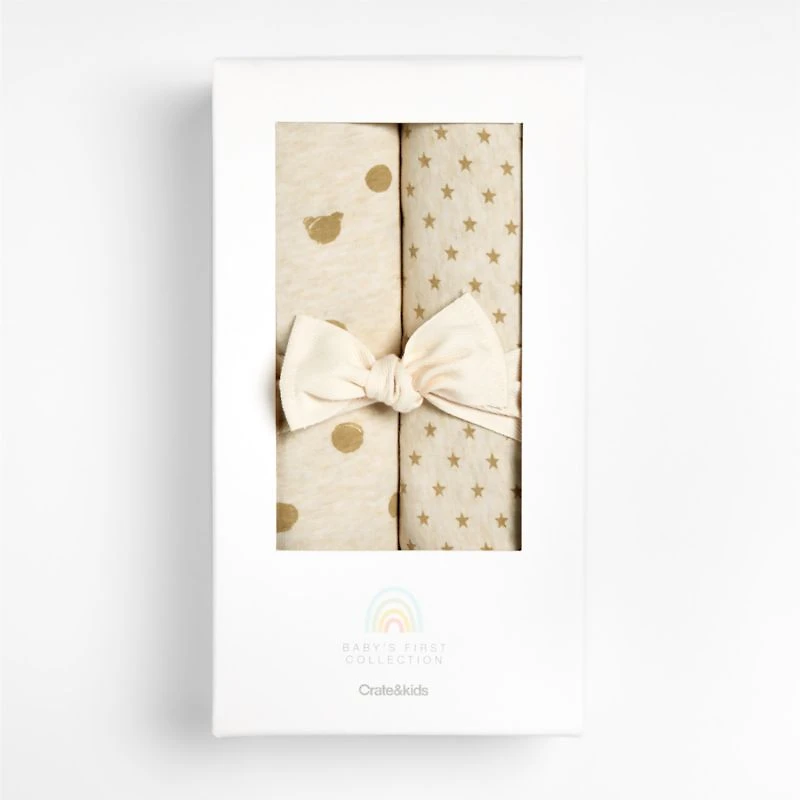 Baby's First Natural Organic Jersey Baby Swaddle Blankets, Set of 2