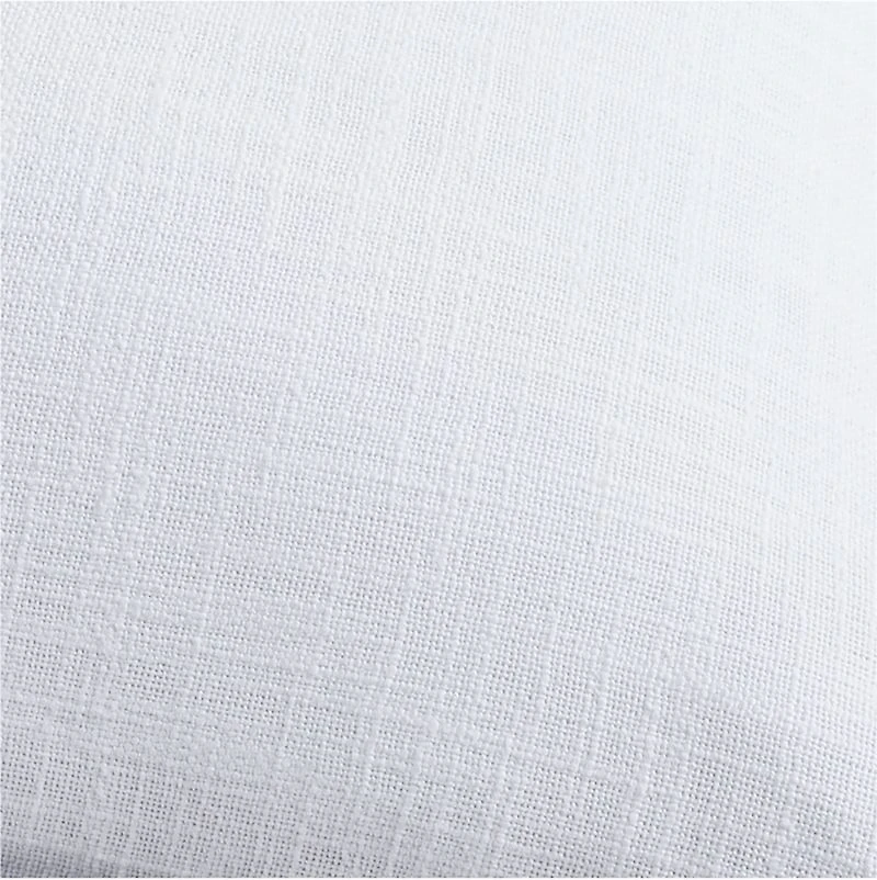 White 23" Merrow Stitch Organic Cotton Pillow with Down-Alternative Insert