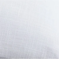 White 23" Merrow Stitch Organic Cotton Pillow with Down-Alternative Insert