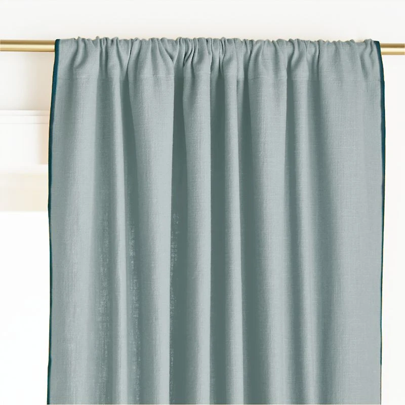 Ori Blue Cotton Window Curtain Panel 44"x63"
