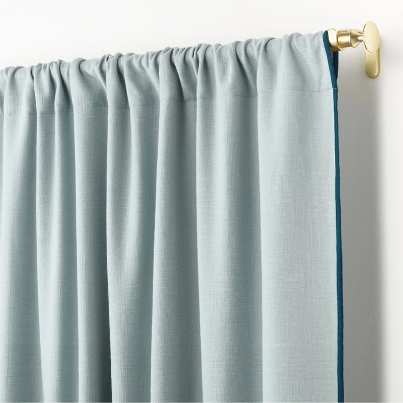 Ori Blue Cotton Window Curtain Panel 44"x63"
