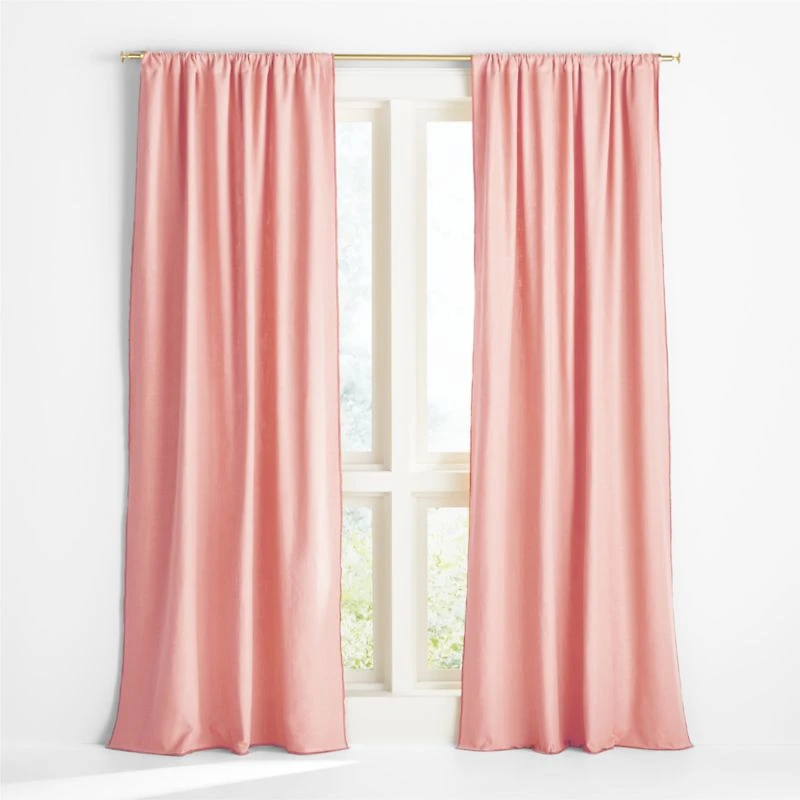 Ori Pink Cotton Window Curtain Panel 44"x63"
