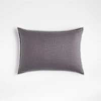 Grey 22"x15" Merrow Stitch Cotton Throw Pillow Cover